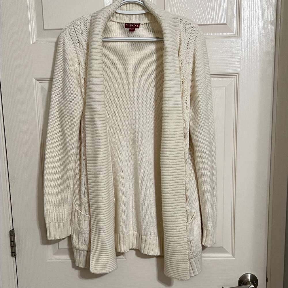 Merona Cream Open-Front Cardigan